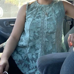 Mint Green Sleeveless Blouse